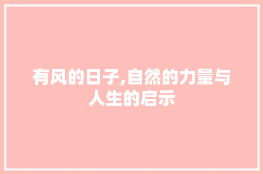 有风的日子,自然的力量与人生的启示
