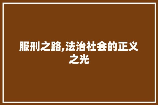 服刑之路,法治社会的正义之光