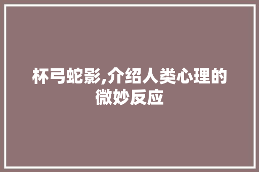 杯弓蛇影,介绍人类心理的微妙反应