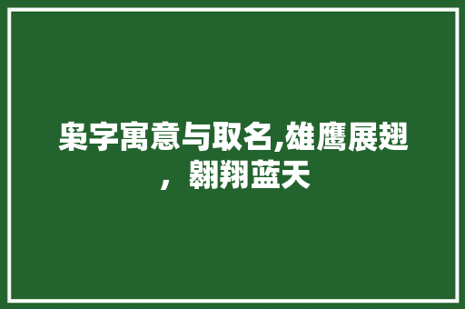 枭字寓意与取名,雄鹰展翅，翱翔蓝天