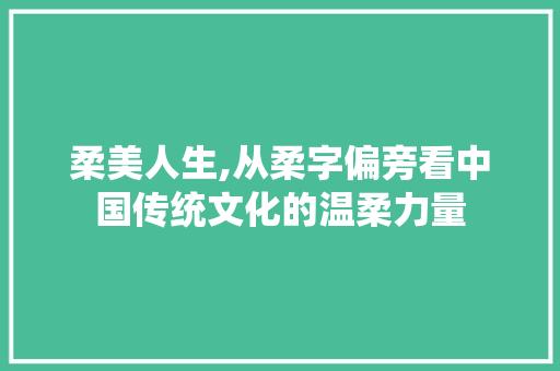 柔美人生,从柔字偏旁看中国传统文化的温柔力量