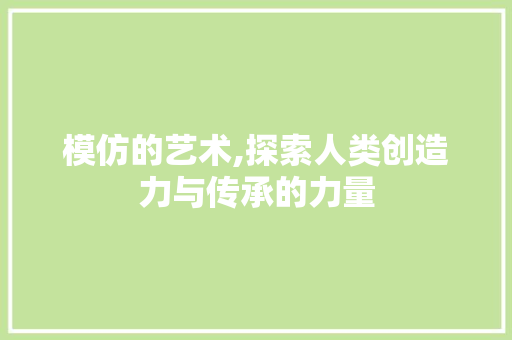 模仿的艺术,探索人类创造力与传承的力量