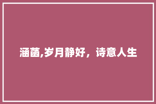 涵菡,岁月静好，诗意人生