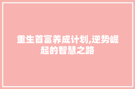 重生首富养成计划,逆势崛起的智慧之路 成语汇编