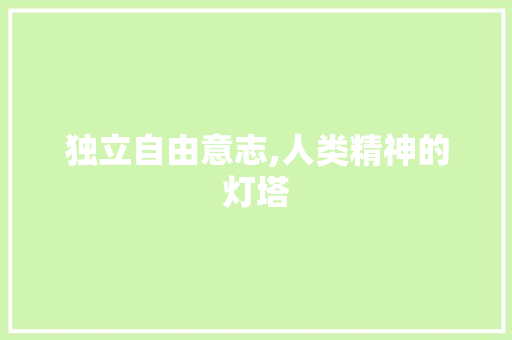 独立自由意志,人类精神的灯塔