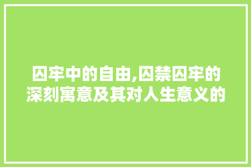 囚牢中的自由,囚禁囚牢的深刻寓意及其对人生意义的启示
