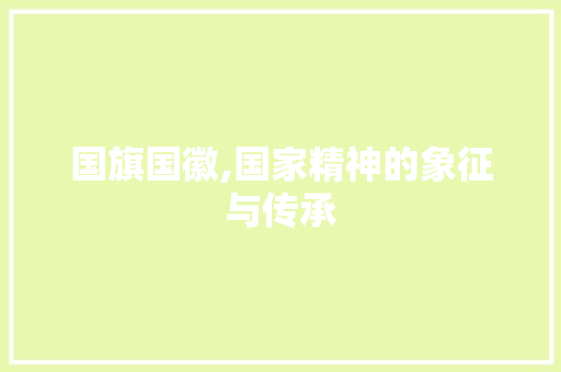 国旗国徽,国家精神的象征与传承