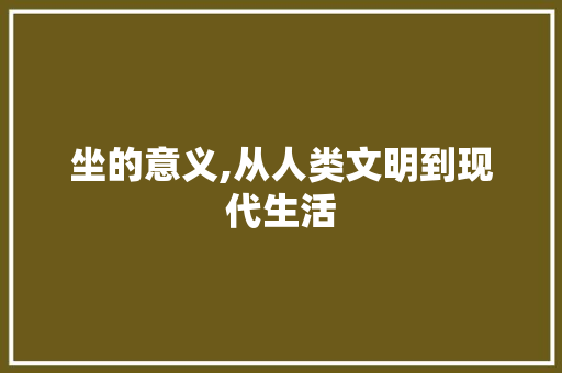 坐的意义,从人类文明到现代生活