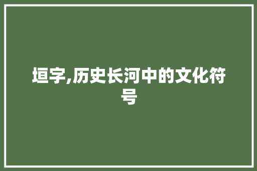 垣字,历史长河中的文化符号