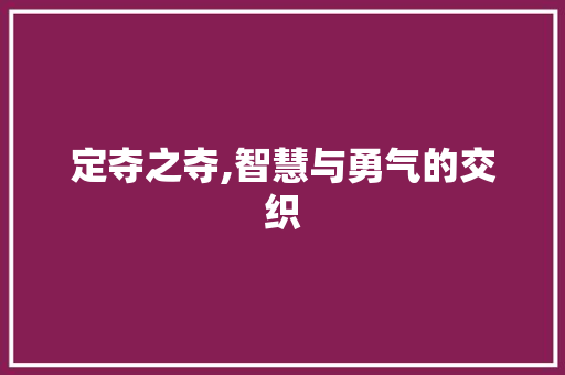 定夺之夺,智慧与勇气的交织