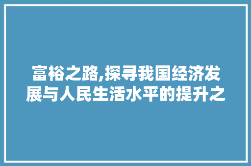 富裕之路,探寻我国经济发展与人民生活水平的提升之路