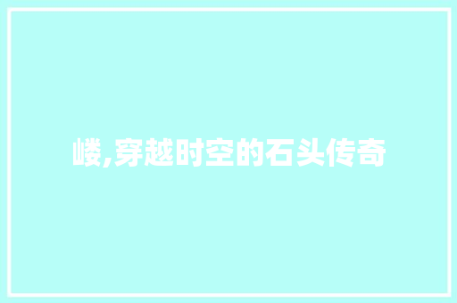 嵝,穿越时空的石头传奇