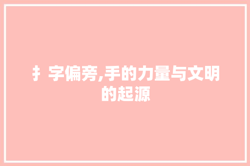 扌字偏旁,手的力量与文明的起源