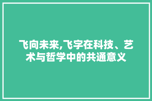 飞向未来,飞字在科技、艺术与哲学中的共通意义