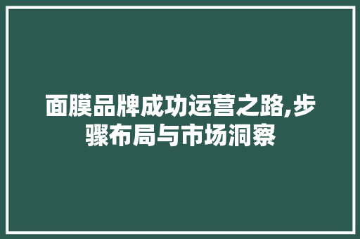 面膜品牌成功运营之路,步骤布局与市场洞察 近义词汇