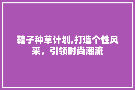 鞋子种草计划,打造个性风采，引领时尚潮流