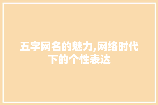 五字网名的魅力,网络时代下的个性表达