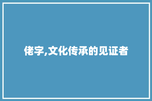 佬字,文化传承的见证者