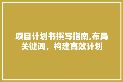项目计划书撰写指南,布局关键词，构建高效计划