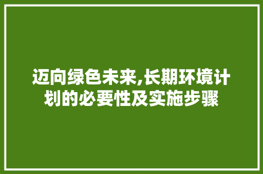 迈向绿色未来,长期环境计划的必要性及实施步骤