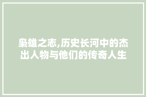 枭雄之志,历史长河中的杰出人物与他们的传奇人生