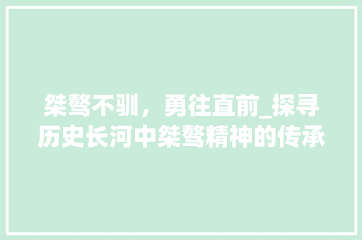 桀骜不驯，勇往直前_探寻历史长河中桀骜精神的传承