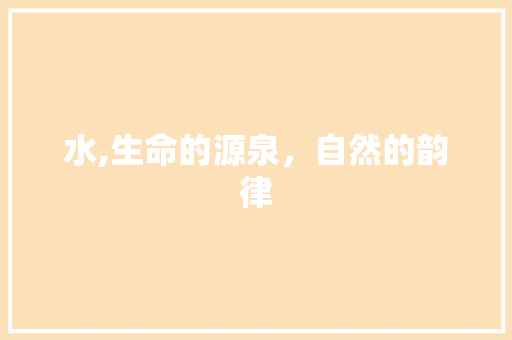 水,生命的源泉，自然的韵律
