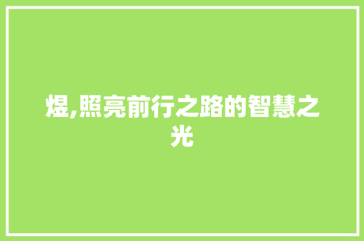煜,照亮前行之路的智慧之光