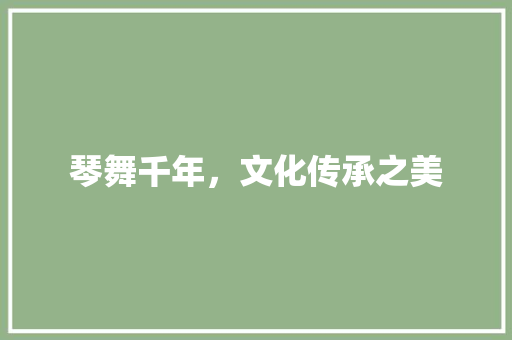 琴舞千年，文化传承之美