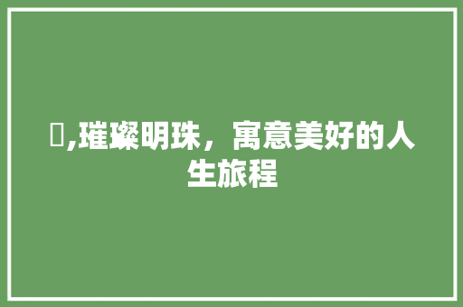 瑄,璀璨明珠，寓意美好的人生旅程