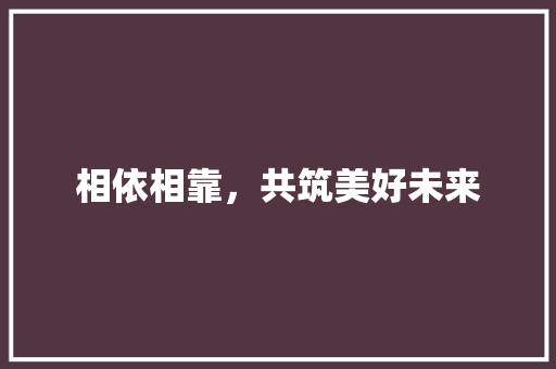 相依相靠，共筑美好未来