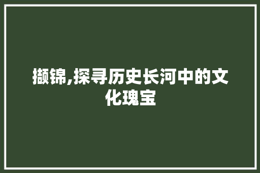 撷锦,探寻历史长河中的文化瑰宝 古代典籍