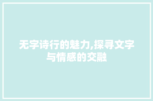 无字诗行的魅力,探寻文字与情感的交融