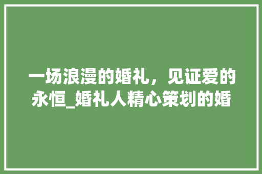 一场浪漫的婚礼，见证爱的永恒_婚礼人精心策划的婚礼计划