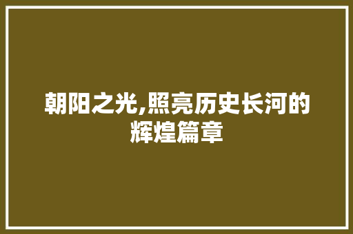 朝阳之光,照亮历史长河的辉煌篇章