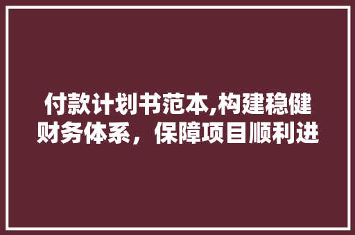 付款计划书范本,构建稳健财务体系，保障项目顺利进行