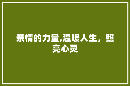 亲情的力量,温暖人生，照亮心灵