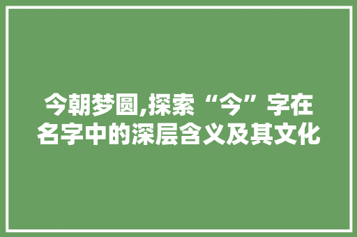 今朝梦圆,探索“今”字在名字中的深层含义及其文化价值