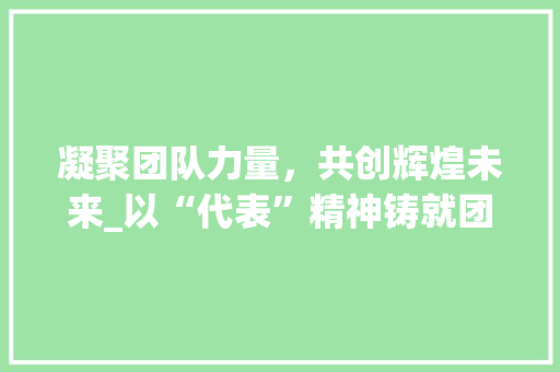 凝聚团队力量，共创辉煌未来_以“代表”精神铸就团队辉煌