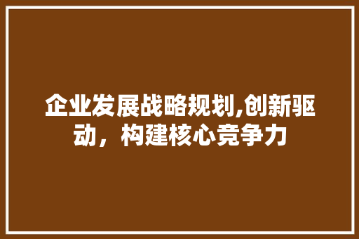 企业发展战略规划,创新驱动，构建核心竞争力 英语单词