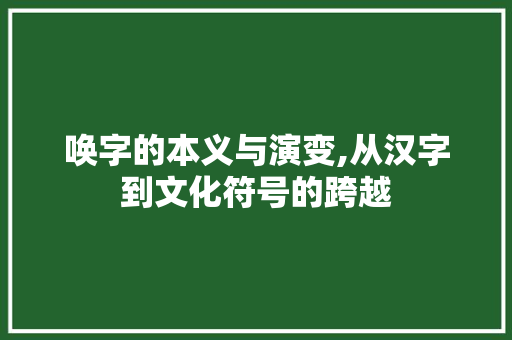 唤字的本义与演变,从汉字到文化符号的跨越