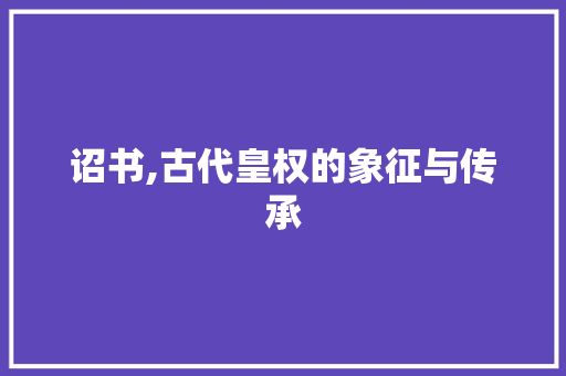 诏书,古代皇权的象征与传承 诗词佳句