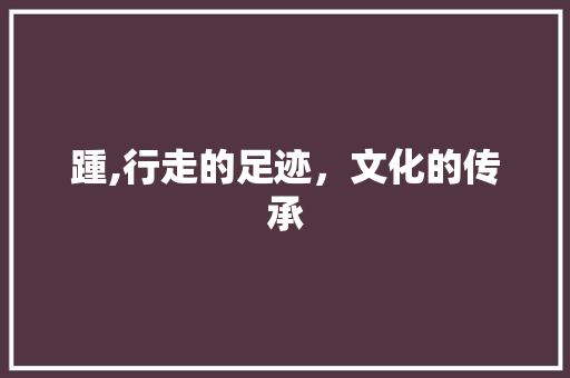 踵,行走的足迹，文化的传承