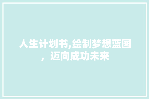 人生计划书,绘制梦想蓝图，迈向成功未来