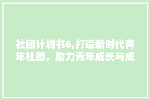 社团计划书6,打造新时代青年社团，助力青年成长与成才