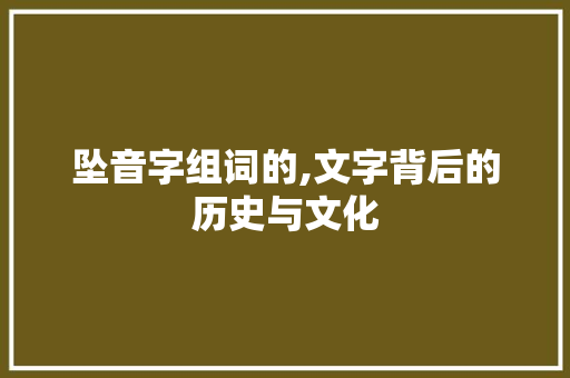 坠音字组词的,文字背后的历史与文化