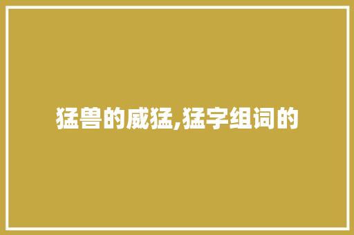 猛兽的威猛,猛字组词的