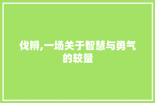 伐辨,一场关于智慧与勇气的较量