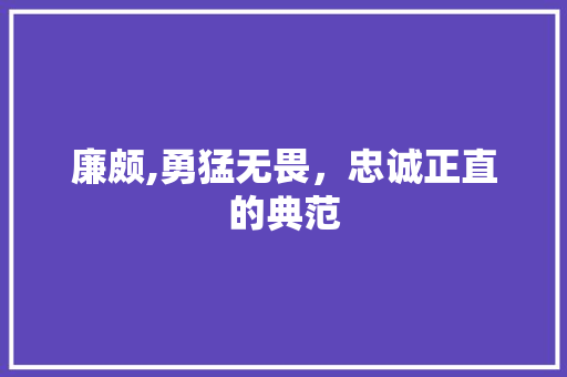 廉颇,勇猛无畏，忠诚正直的典范