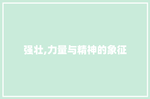 强壮,力量与精神的象征